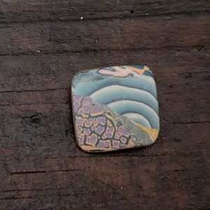 Handmade ceramic pin 90s 1990s millefiori artsy eclectic lapel blazer boho 90s